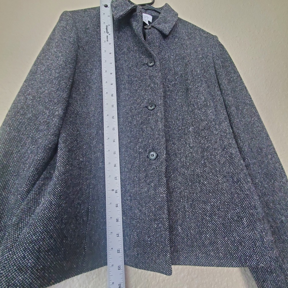 Ann Taylor LOFT Grey Wool Silk Blend Tweed Blazer Jacket Size 4 Style 58153 - Picture 3 of 9